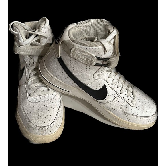 NIKE AIR FORCE 1 JORDAN HIGH WHITE BLACK  653998-102 YOUTH 5 DREAM TEAM SHOES - Picture 3 of 7